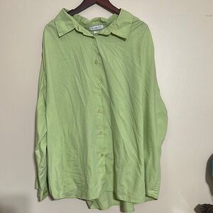 Women's Green Button-Up Top